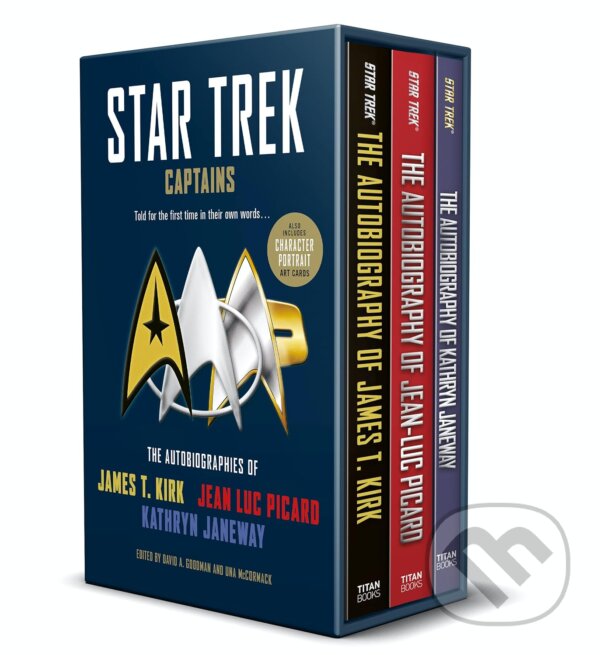 Kniha: Star Trek Captains The Autobiographies (David A. Goodman a Una Mccormack). Titan Books, 2022 Kniha: Star Trek Captains The Autobiographies (David A. Goodman a Una Mccormack). Titan Books, 2022