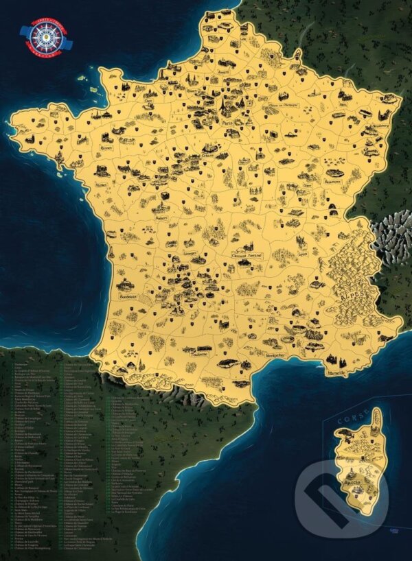 Stírací mapa Francie Deluxe - zlatá (Giftio). Giftio, 2024 Stírací mapa Francie Deluxe - zlatá (Giftio). Giftio, 2024