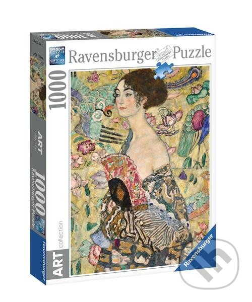 Puzzle: Gustav Klimt: Dáma s vějířem (Ravensburger). Ravensburger, 2024 Puzzle: Gustav Klimt: Dáma s vějířem (Ravensburger). Ravensburger, 2024