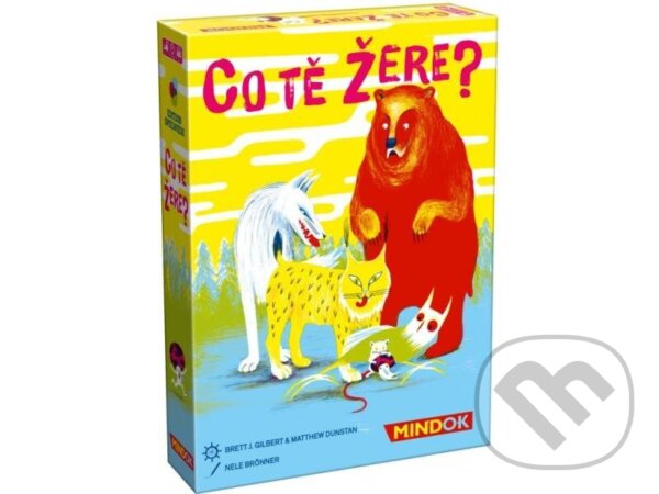 Společenská hra: Co tě žere? (Brett Gilbert a Matthew Dunstan J.). Mindok, 2024 Společenská hra: Co tě žere? (Brett Gilbert a Matthew Dunstan J.). Mindok, 2024