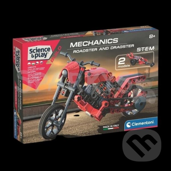 Společenská hra: Mechanická laboratoř Roadster a Dragster 2v1 (Clementoni). Clementoni, 2024 Společenská hra: Mechanická laboratoř Roadster a Dragster 2v1 (Clementoni). Clementoni, 2024