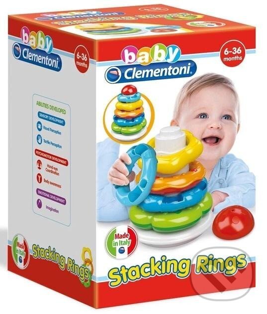 Společenská hra: Barevné stohovací kroužky (Play For Future) (Clementoni). Clementoni, 2024 Společenská hra: Barevné stohovací kroužky (Play For Future) (Clementoni). Clementoni, 2024
