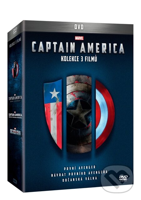 Film: Captain America trilogie 1.-3. (Anthony Russo, Joe Johnston a Joe Russo) (DVD). Magicbox, 2016 Film: Captain America trilogie 1.-3. (Anthony Russo, Joe Johnston a Joe Russo) (DVD). Magicbox, 2016