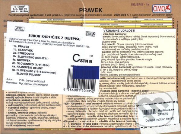 Kniha: Dejepis (súbor kariet) (Autorský kolektiv). TAOSI - Ing. Andrej Šimko, 2005 Kniha: Dejepis (súbor kariet) (Autorský kolektiv). TAOSI - Ing. Andrej Šimko, 2005