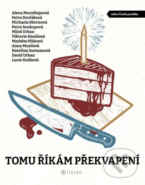 Kniha: Tomu říkám překvapení (Alena Mornštajnová, Anna Musilová, David Urban, Kateřina Surmanová, Lucie Huškova, Markéta Pilátová, Michaela Klevisová, Miloš Urban, Petra Dvořáková, Petra Soukupová a Viktorie Hanišová). Listen, 2024 Kniha: Tomu říkám překvapení (Alena Mornštajnová, Anna Musilová, David Urban, Kateřina Surmanová, Lucie Huškova, Markéta Pilátová, Michaela Klevisová, Miloš Urban, Petra Dvořáková, Petra Soukupová a Viktorie Hanišová). Listen, 2024