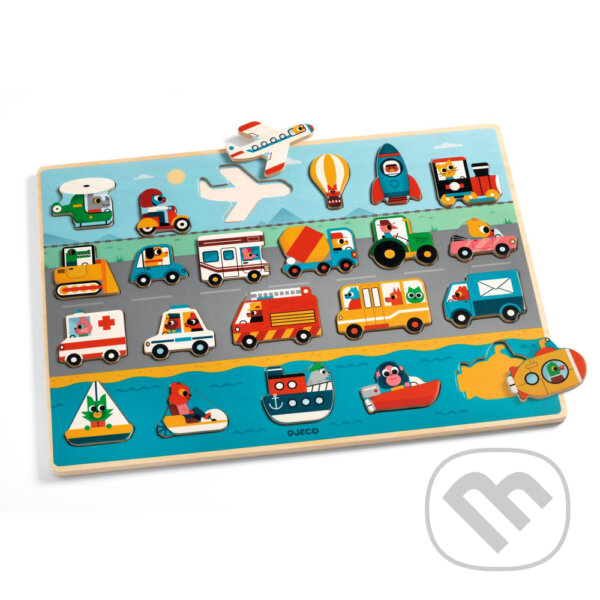Puzzle: Dopravné prostriedky: puzzle drevené (Djeco). Djeco, 2024 Puzzle: Dopravné prostriedky: puzzle drevené (Djeco). Djeco, 2024