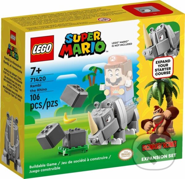 Společenská hra: LEGO® Super Mario™ 71420 Nosorožec Rambi – rozširujúci set (LEGO). LEGO, 2024 Společenská hra: LEGO® Super Mario™ 71420 Nosorožec Rambi – rozširujúci set (LEGO). LEGO, 2024