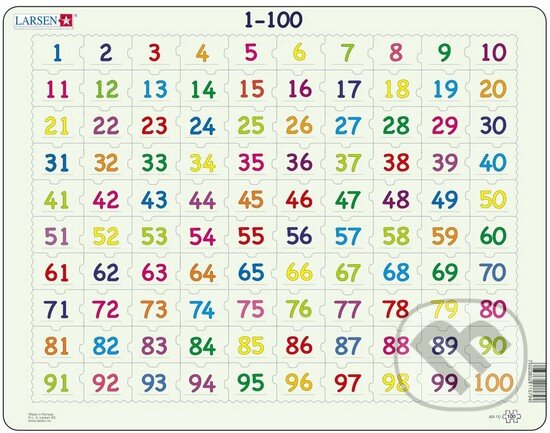 Puzzle: Čísla 1-100 (AR10) (Larsen). Larsen, 2016 Puzzle: Čísla 1-100 (AR10) (Larsen). Larsen, 2016