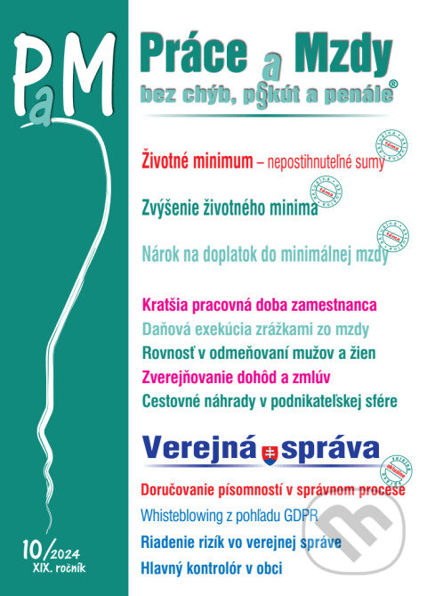 Kniha: Práce a Mzdy bez chýb, pokút a penále č. č. 10 / 2024 - Životné minimum – nepostihnuteľné sumy (Poradca s.r.o.). Poradca s.r.o., 2024 Kniha: Práce a Mzdy bez chýb, pokút a penále č. č. 10 / 2024 - Životné minimum – nepostihnuteľné sumy (Poradca s.r.o.). Poradca s.r.o., 2024