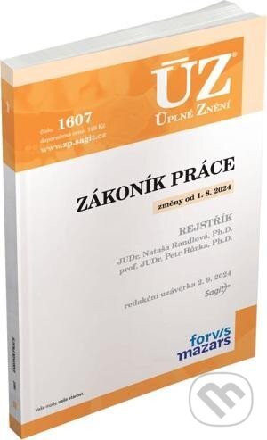 Kniha: Úplné Znění - 1607 Zákoník práce, rejstřík (Sagit). Sagit, 2024 Kniha: Úplné Znění - 1607 Zákoník práce, rejstřík (Sagit). Sagit, 2024