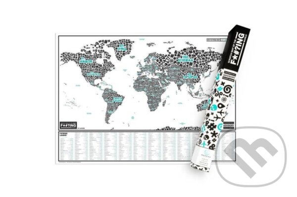 Stírací mapa světa F*#?ING World (SUCK UK). SUCK UK Stírací mapa světa F*#?ING World (SUCK UK). SUCK UK