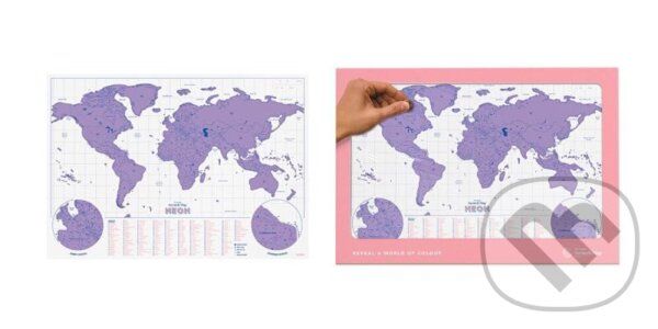 Stírací mapa světa Neon Purple (SUCK UK). SUCK UK Stírací mapa světa Neon Purple (SUCK UK). SUCK UK