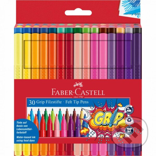 Popisovače Grip 30 farebné (Faber-Castell). Faber-Castell Popisovače Grip 30 farebné (Faber-Castell). Faber-Castell