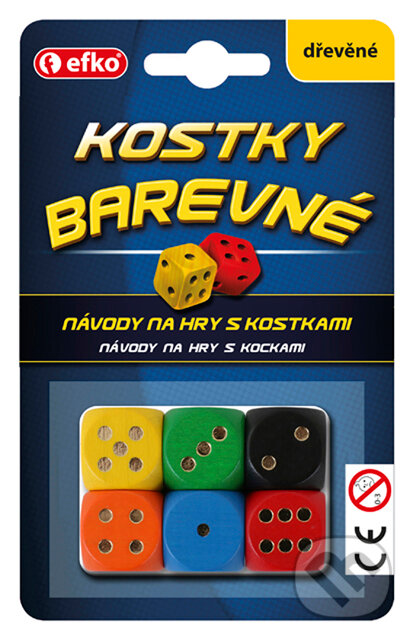 Farebné hracie kocky - drevené, EFKO karton s.r.o., 2017