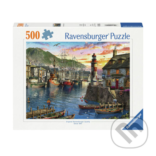 Puzzle: Východ slunce v přístavu (Ravensburger). Ravensburger, 2024 Puzzle: Východ slunce v přístavu (Ravensburger). Ravensburger, 2024