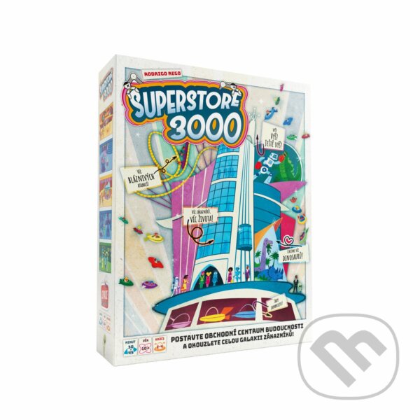 Společenská hra: Superstore 3000 (Rodrigo Rego). Blackfire, 2024 Společenská hra: Superstore 3000 (Rodrigo Rego). Blackfire, 2024