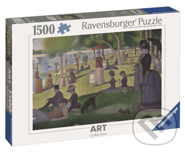 Puzzle: Georges Seurat: Nedělní odpoledne na ostrově Grande Jatte (Ravensburger). Ravensburger, 2024 Puzzle: Georges Seurat: Nedělní odpoledne na ostrově Grande Jatte (Ravensburger). Ravensburger, 2024