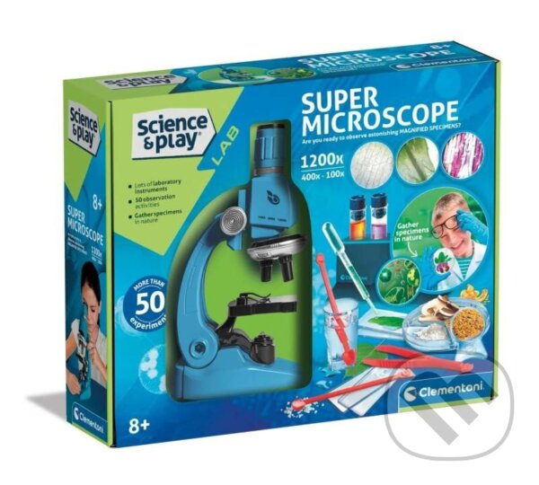 Společenská hra: Science Super Mikroskop 1200x - 50 experimentů (Clementoni). Clementoni Společenská hra: Science Super Mikroskop 1200x - 50 experimentů (Clementoni). Clementoni