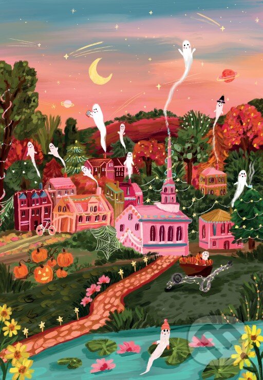 Puzzle: Halloweenske mesto (Millie Putland). Pieces & Peace Puzzle: Halloweenske mesto (Millie Putland). Pieces & Peace