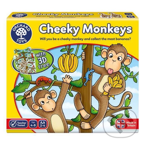 Společenská hra: Cheeky Monkeys (Drzé opice) (Orchard Toys). Orchard Toys, 2024 Společenská hra: Cheeky Monkeys (Drzé opice) (Orchard Toys). Orchard Toys, 2024