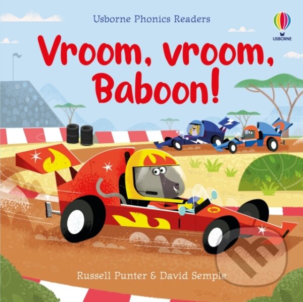 Kniha: Vroom, vroom, Baboon! (Russell Punter). Usborne, 2024 Kniha: Vroom, vroom, Baboon! (Russell Punter). Usborne, 2024
