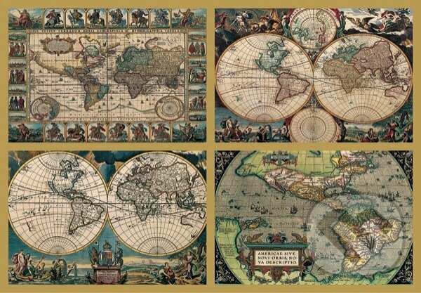 Puzzle: Štyri historické mapy (Ravensburger). Ravensburger Puzzle: Štyri historické mapy (Ravensburger). Ravensburger