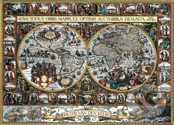Puzzle: Veľká mapa sveta z roku 1611 (Ravensburger). Ravensburger Puzzle: Veľká mapa sveta z roku 1611 (Ravensburger). Ravensburger