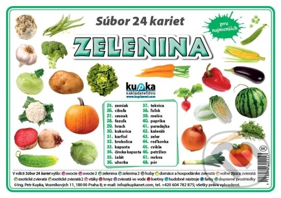 Kniha: Súbor 24 kariet - Zelenina (Kupka). Kupka, 2017 Kniha: Súbor 24 kariet - Zelenina (Kupka). Kupka, 2017