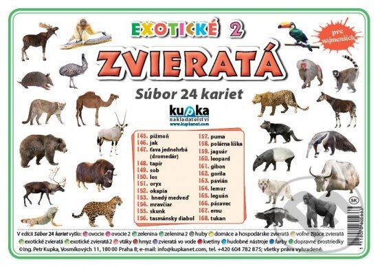 Kniha: Súbor 24 kariet - Zvieratá (exotické 2) (Petr Kupka). Kupka, 2017 Kniha: Súbor 24 kariet - Zvieratá (exotické 2) (Petr Kupka). Kupka, 2017
