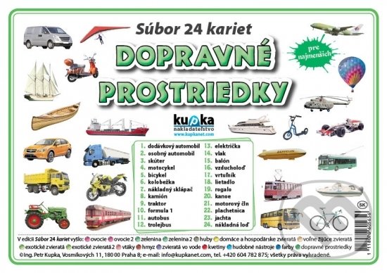 Kniha: Súbor 24 kariet - Dopravné prostriedky (Petr Kupka). Kupka, 2017 Kniha: Súbor 24 kariet - Dopravné prostriedky (Petr Kupka). Kupka, 2017