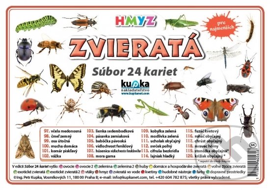 Súbor 24 kariet - Zvieratá (hmyz) - Petr Kupka, Kupka, 2017