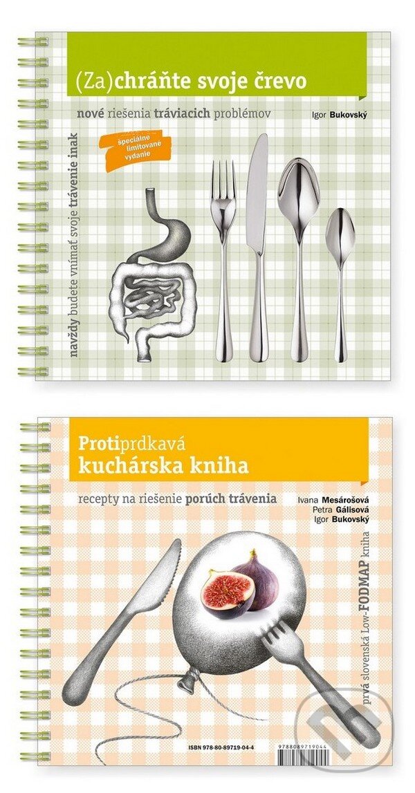 Kniha: (Za)chráňte svoje črevo / Protiprdkavá kuchárska kniha (Igor Bukovský, Ivana Mesárošová a Petra Gálisová). AKV - Ambulancia klinickej výživy, 2017 Kniha: (Za)chráňte svoje črevo / Protiprdkavá kuchárska kniha (Igor Bukovský, Ivana Mesárošová a Petra Gálisová). AKV - Ambulancia klinickej výživy, 2017