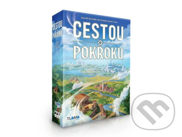 Společenská hra: Cestou pokroku (Ben Pinchback, Adam Hills a Matt Riddle). Tlama games, 2025 Společenská hra: Cestou pokroku (Ben Pinchback, Adam Hills a Matt Riddle). Tlama games, 2025