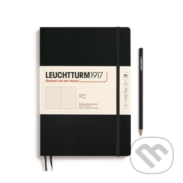 Zápisník Black Softcover Composition (B5) tečkovaný (Leuchtturm1917). Leuchtturm1917 Zápisník Black Softcover Composition (B5) tečkovaný (Leuchtturm1917). Leuchtturm1917