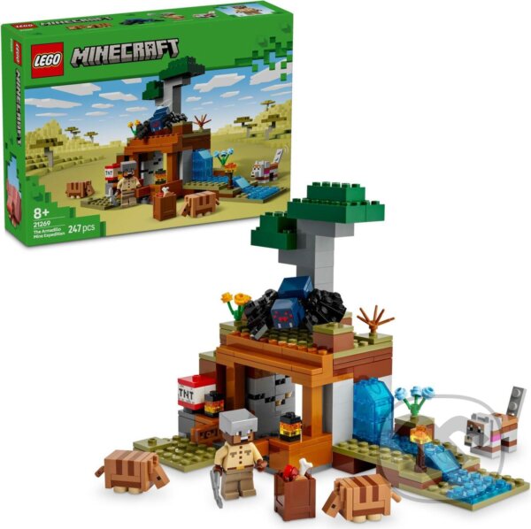 Společenská hra: LEGO® Minecraft® 21269 Výprava do bane a pásovec (LEGO). LEGO, 2025 Společenská hra: LEGO® Minecraft® 21269 Výprava do bane a pásovec (LEGO). LEGO, 2025