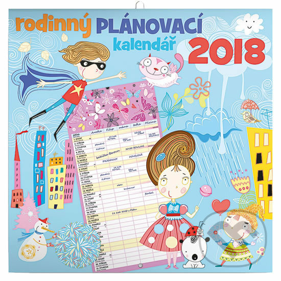 Kalendář 2018 - Rodinný plánovací - nástěnný, Presco Group, 2017