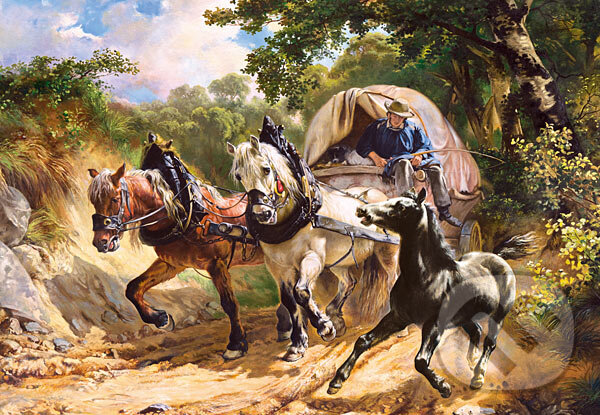 Puzzle: Kópia: Skrytý vozík v úzkej cestičke (R. Koller). Castorland Puzzle: Kópia: Skrytý vozík v úzkej cestičke (R. Koller). Castorland