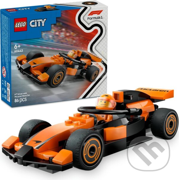 Společenská hra: LEGO® City 60442 Jazdec F1® s pretekárskym autom McLaren (LEGO). LEGO, 2025 Společenská hra: LEGO® City 60442 Jazdec F1® s pretekárskym autom McLaren (LEGO). LEGO, 2025