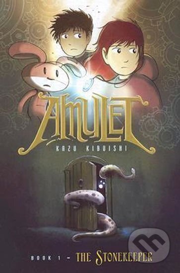 Kniha: Amulet (1) The Stonekeeper (Kazu Kibuishi). Folio, 2008 Kniha: Amulet (1) The Stonekeeper (Kazu Kibuishi). Folio, 2008