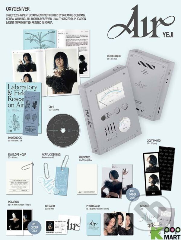 Hudební CD: Yeji: Air / Oxygen Pack edition (Bertus). Bertus, 2025 Hudební CD: Yeji: Air / Oxygen Pack edition (Bertus). Bertus, 2025