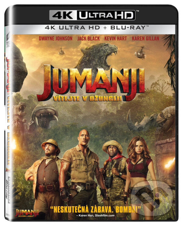 Film: Jumanji: Vítejte v džungli! Ultra HD Blu-ray (Jake Kasdan) (UltraHDBlu-ray). Bonton Film, 2018 Film: Jumanji: Vítejte v džungli! Ultra HD Blu-ray (Jake Kasdan) (UltraHDBlu-ray). Bonton Film, 2018