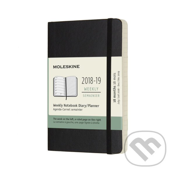 Moleskine – 18-mesačný plánovací čierny zápisník 2018/2019, Moleskine, 2018