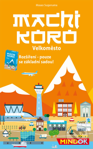 Společenská hra: Machi Koro: Velkoměsto (Masao Suganuma). Mindok, 2016 Společenská hra: Machi Koro: Velkoměsto (Masao Suganuma). Mindok, 2016