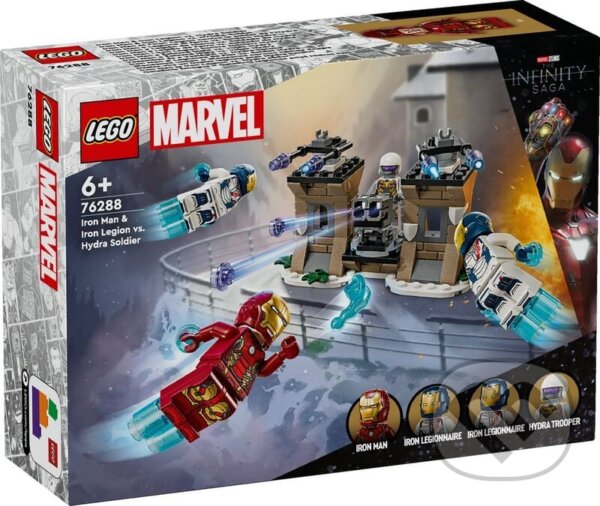 Společenská hra: LEGO® Marvel 76288 Iron Man a Železná légia vs. vojak Hydry (LEGO). LEGO, 2025 Společenská hra: LEGO® Marvel 76288 Iron Man a Železná légia vs. vojak Hydry (LEGO). LEGO, 2025
