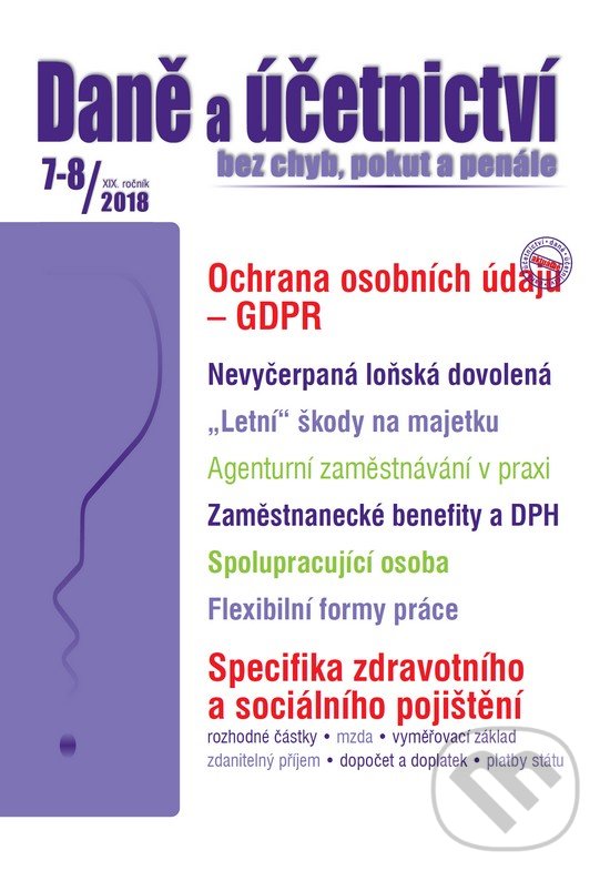 Daně a účetnictví 7-8/2018 (Poradce s.r.o.). Poradce s.r.o., 2018 Daně a účetnictví 7-8/2018 (Poradce s.r.o.). Poradce s.r.o., 2018