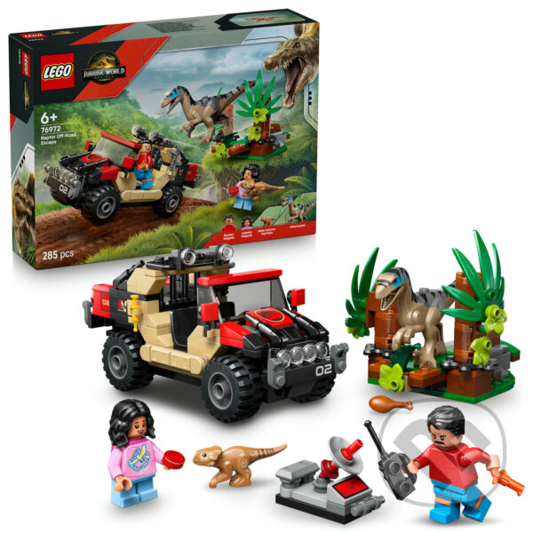 Společenská hra: LEGO® Jurassic World™ 76972 Únik pred raptorom v terénnom aute (LEGO). LEGO, 2025 Společenská hra: LEGO® Jurassic World™ 76972 Únik pred raptorom v terénnom aute (LEGO). LEGO, 2025