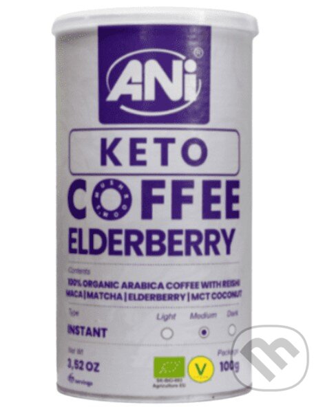 Kávy a čaje: Keto Elderberry instantná káva plechovka (Ani). Ani Kávy a čaje: Keto Elderberry instantná káva plechovka (Ani). Ani