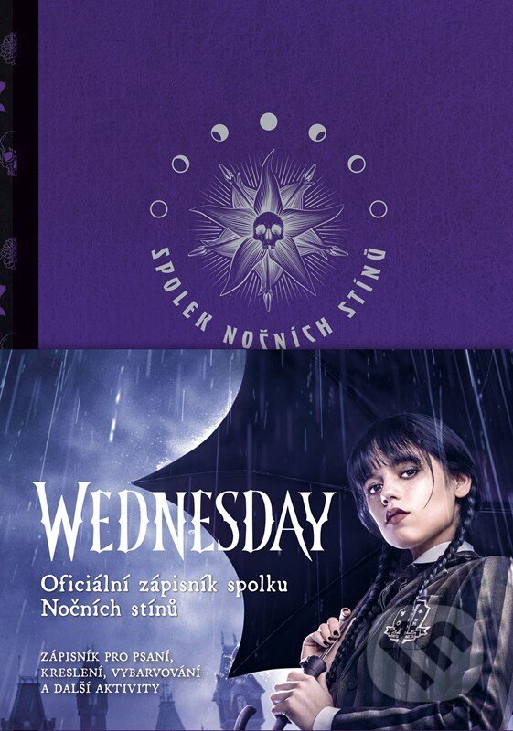 Kniha: Wednesday: Oficiální zápisník spolku Nočních stínů (Autorský kolektív). CooBoo CZ, 2025 Kniha: Wednesday: Oficiální zápisník spolku Nočních stínů (Autorský kolektív). CooBoo CZ, 2025