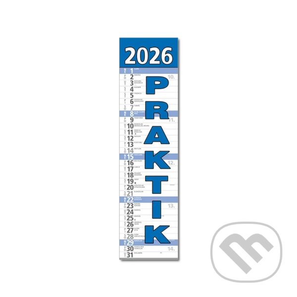 Nástenný kalendár Praktik 2026 (modrý) (Spektrum grafik). Spektrum grafik, 2025 Nástenný kalendár Praktik 2026 (modrý) (Spektrum grafik). Spektrum grafik, 2025