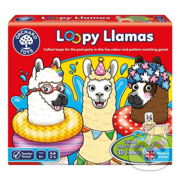 Společenská hra: Loopy Llamas (Lamy s kruhy) (Orchard Toys). Orchard Toys, 2021 Společenská hra: Loopy Llamas (Lamy s kruhy) (Orchard Toys). Orchard Toys, 2021